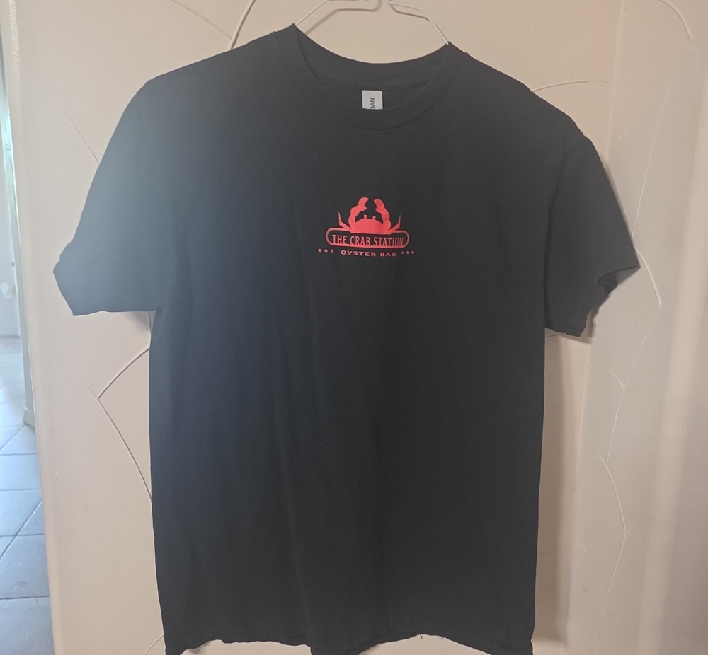 Gildan Black Tee with Red Crab Logo